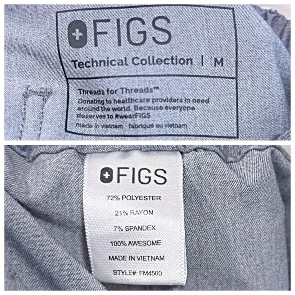FIGS Technical Collection Pisco Basic Scrub Pants Graphite Gray Mens Medium